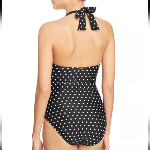 Ralph Lauren Polka Dot Slimming Halter One Piece Bathing Suit - Picture 2 of 9